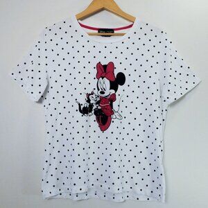Disney x kate spade Women's White T-shirt ft. Minnie Mouse and Figaro Size XL